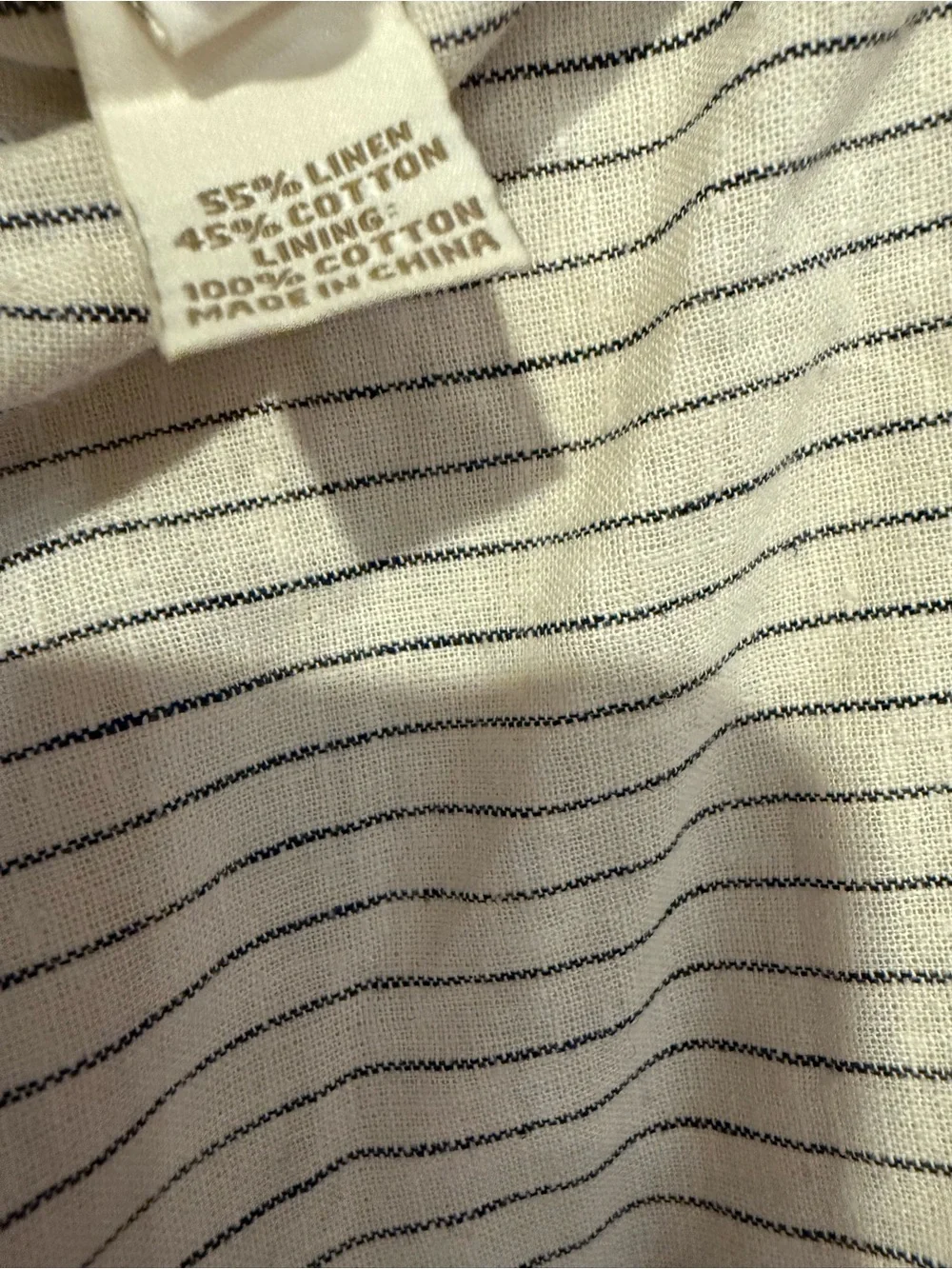 Striped Spaghetti Strap linen blend sundress Dress in Beige and black size 4